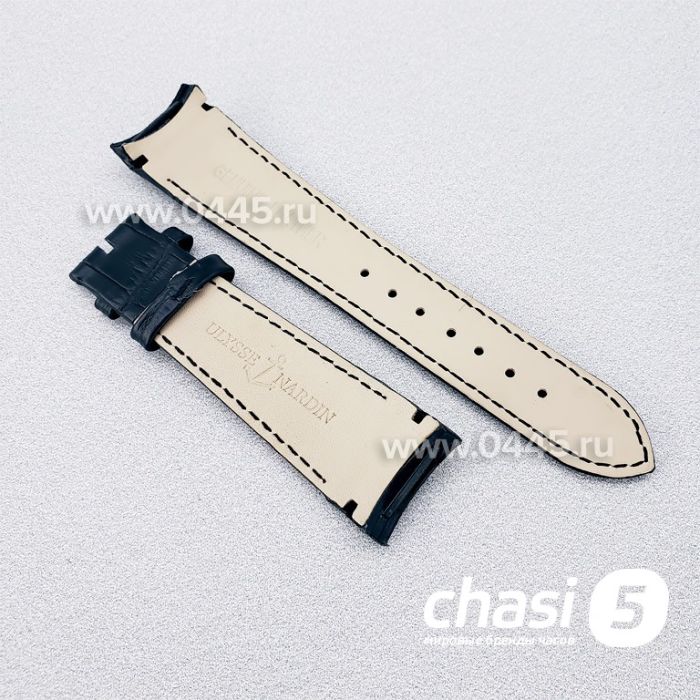 Кожаный Ремешок Ulysse Nardin черный (16839)