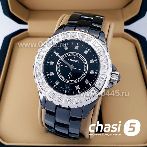 Часы Chanel J12 Diamonds Black (20564)